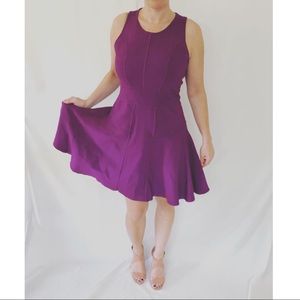 MILLY Plum knit fit and flare dress